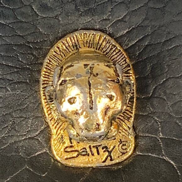 Ruth Saltz Vintage Black Leather Chain Cougar Shoulder Bag - Picture 5 of 9